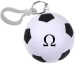 Omega esőkabát foci labda alakú tartóban, karabinerrel